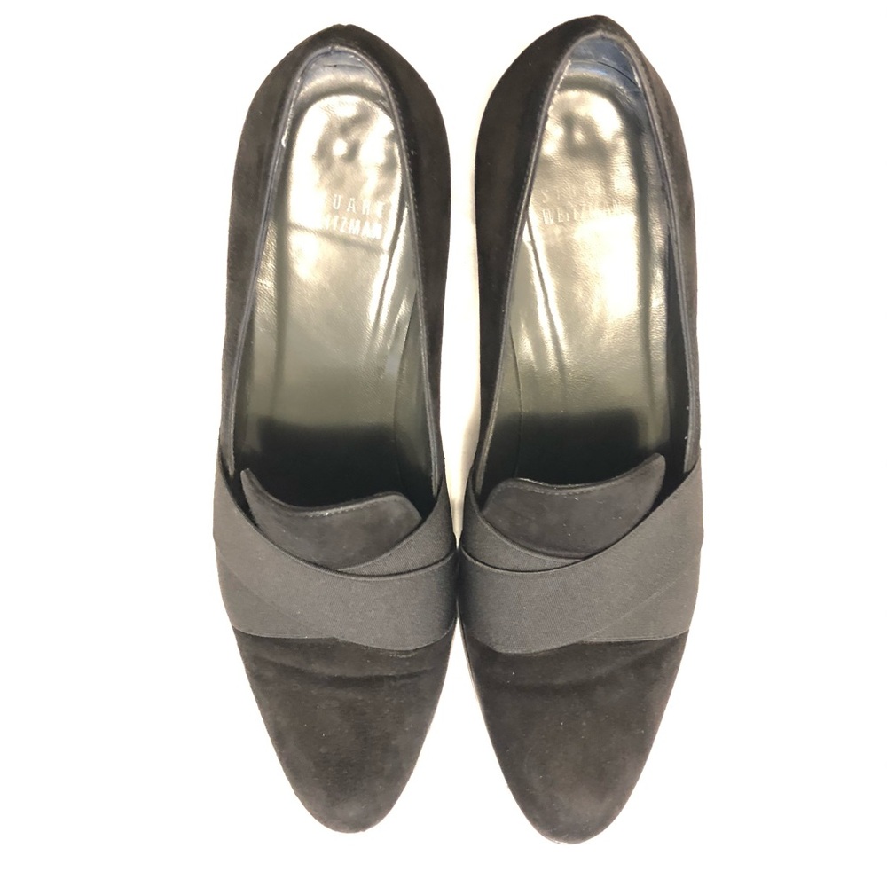 8.5 W Stuart Weitzman black suede heels
